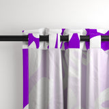 White Hawaiian Flowers on Purple Window Curtains - Extremely Stoked® Eco Beach Luxe Collection - Large Scale