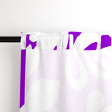 White Hawaiian Flowers on Purple Window Curtains - Extremely Stoked® Eco Beach Luxe Collection - Large Scale