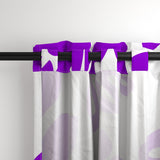 Purple Hawaiian Flowers on White Window Curtains - Extremely Stoked® Eco Beach Luxe Collection - Large Scale