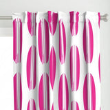 Surfer Girl Pink and Soft Pink Classic Surfboards Window Curtains -BIGGIE SIZE