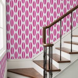 Hot Pink and Pink Classic Surfboards Wallpaper - Extremely Stoked® Eco Beach Luxe Collection