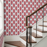 Red and Aqua Blue Classic Surfboards Wallpaper - Extremely Stoked® Eco Beach Luxe Collection