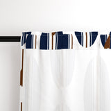 Navy Blue and Brown Classic Surfboards Window Curtains – Extremely Stoked® Eco Beach Luxe Collection - Biggie Size