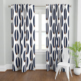 Navy Blue and Brown Classic Surfboards Window Curtains – Extremely Stoked® Eco Beach Luxe Collection - Biggie Size