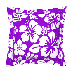 Purple and White Hawaiian Flowers Euro Pillow Sham – Extremely Stoked® Eco Beach Luxe Collection