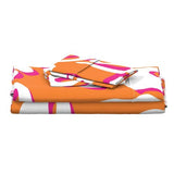 Juicy Orange, White and Surfer Girl Pink Hawaiian and Hibiscus Flowers Sheet Set