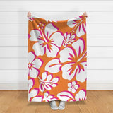 Juicy Orange, White and Surfer Girl Pink Hawaiian and Hibiscus Flowers