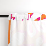 Orange, Hot Pink and White Hawaiian Flowers Window Curtains - Extremely Stoked® Eco Beach Luxe Collection - Large Scale