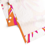 Orange, Hot Pink and White Hawaiian Flowers Window Curtains - Extremely Stoked® Eco Beach Luxe Collection - Large Scale