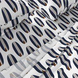 NAVY BLUE AND BROWN CLASSIC SURFBOARDS SHEET SET