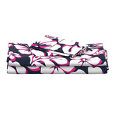 Navy Blue, Surfer Girl Pink and White Hawaiian Flowers Sheet Set from Surfer Bedding™️ Medium Scale - Extremely Stoked
