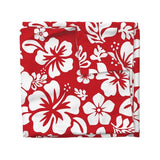 Red and White Hibiscus and Hawaiian Flowers Duvet Cover -Medium Scale - Extremely Stoked