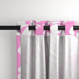 White Hawaiian Flowers on Pink Window Curtains - Extremely Stoked® Eco Beach Luxe Collection - Medium Scale
