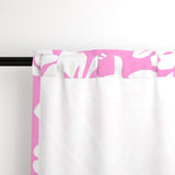 White Hawaiian Flowers on Pink Window Curtains - Extremely Stoked® Eco Beach Luxe Collection - Medium Scale