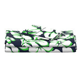 Navy Blue, Lime Green and White Hawaiian Flowers Sheet Set from Surfer Bedding™️ Medium Scale - Extremely Stoked