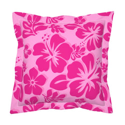 Raspberry Pinks Hawaiian Flowers Euro Pillow Sham – Extremely Stoked® Eco Beach Luxe Collection