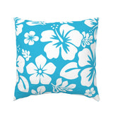 Aqua Blue and White Hawaiian Flowers Euro Pillow Sham – Extremely Stoked® Eco Beach Luxe Collection