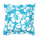 Aqua Blue and White Hawaiian Flowers Euro Pillow Sham – Extremely Stoked® Eco Beach Luxe Collection