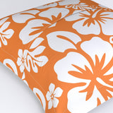 Orange and White Hawaiian Flowers Euro Pillow Sham – Extremely Stoked® Eco Beach Luxe Collection