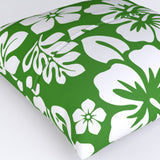 Fresh Green and White Hawaiian Flowers Euro Pillow Sham – Extremely Stoked® Eco Beach Luxe Collection