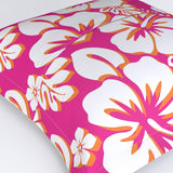 Hot Pink, White and Orange Hawaiian Flowers Euro Pillow Sham – Extremely Stoked® Eco Beach Luxe Collection