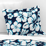 Ocean Blues Hawaiian Hibiscus Flowers Pillow Sham