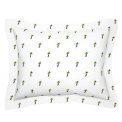 Palm Trees with Blue Surfboards Standard Pillow Sham - Extremely Stoked