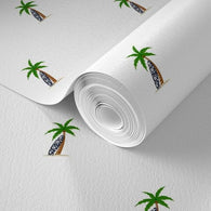 Palm Trees with Navy Blue Surfboard Wallpaper - Extremely Stoked