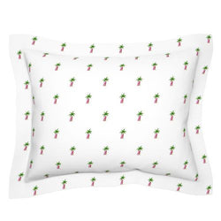 Palm Trees with Pink Surfboards Standard Pillow Sham - Extremely Stoked