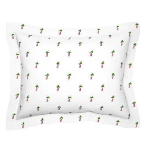 Palm Trees with Pink Surfboards Standard Pillow Sham - Extremely Stoked