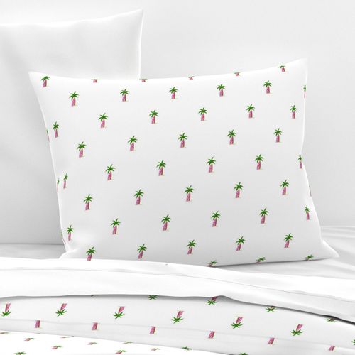 Palm Trees with Pink Surfboards Standard Pillow Sham - Extremely Stoked