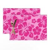Soft Pinks on Hot Pink Hawaiian Flowers Placemats - Extremely Stoked