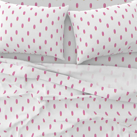 Surfer Girl Hot Pink and Yellow Mini Size Classic Surfboards Sheet Set - Extremely Stoked