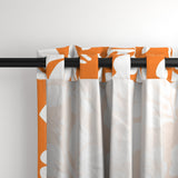 White Hawaiian Flowers on Orange Window Curtains - Extremely Stoked® Eco Beach Luxe Collection - Medium Scale