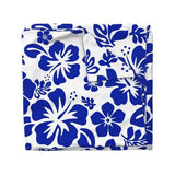 White and Royal Blue Hawaiian Flowers Duvet Cover -Medium Scale - Extremely Stoked