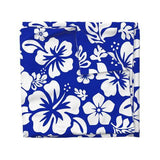 Royal Blue and White Hawaiian Flowers Duvet Cover -Medium Scale - Extremely Stoked