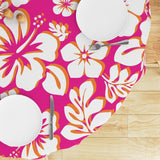 “Pink Sunset” Hawaiian Flowers Round Tablecloth - Extremely Stoked