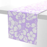 Lavender and White Hawaiian Flowers Table Runner