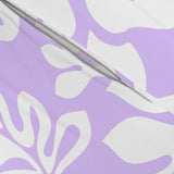 White Hawaiian Flowers on Lavender Duvet Cover -Medium Scale