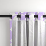White Hawaiian Flowers on Lavender Window Curtains - Extremely Stoked® Eco Beach Luxe Collection - Medium Scale