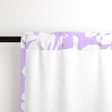 White Hawaiian Flowers on Lavender Window Curtains - Extremely Stoked® Eco Beach Luxe Collection - Medium Scale