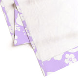 White Hawaiian Flowers on Lavender Window Curtains - Extremely Stoked® Eco Beach Luxe Collection - Medium Scale