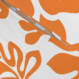 Juicy Orange Hibiscus and Hawaiian Flowers on White Duvet Cover -Medium Scale - Extremely Stoked