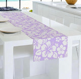 Lavender and White Hawaiian Flowers Table Runner