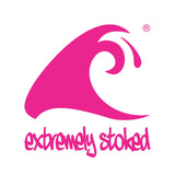 Hot Pink & White Beach Stripe Youth T-Shirt (Kids & Teens Sizes 8–20) with Palm Tree & Surfboard Logo – Extremely Stoked® Surf Style Cotton Tee
