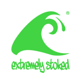 Lime Green & White Beach Stripe Youth T-Shirt (Kids & Teens Sizes 8–20) with Palm Tree & Surfboard Logo – Extremely Stoked® Surf Style Cotton Tee