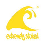 Yellow & White Beach Stripe Youth T-Shirt (Kids & Teens Sizes 8–20) with Palm Tree & Surfboard Logo – Extremely Stoked® Surf Style Cotton Tee