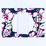 White with Hot Pink Hawaiian Flowers on Navy Blue Placemats - Extremely Stoked