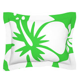 Lime Green and White Hawaiian Flowers Pillow Sham – Extremely Stoked® Eco Beach Luxe Collection