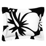 Black and White Hawaiian Flowers Pillow Sham – Extremely Stoked® Eco Beach Luxe Collection